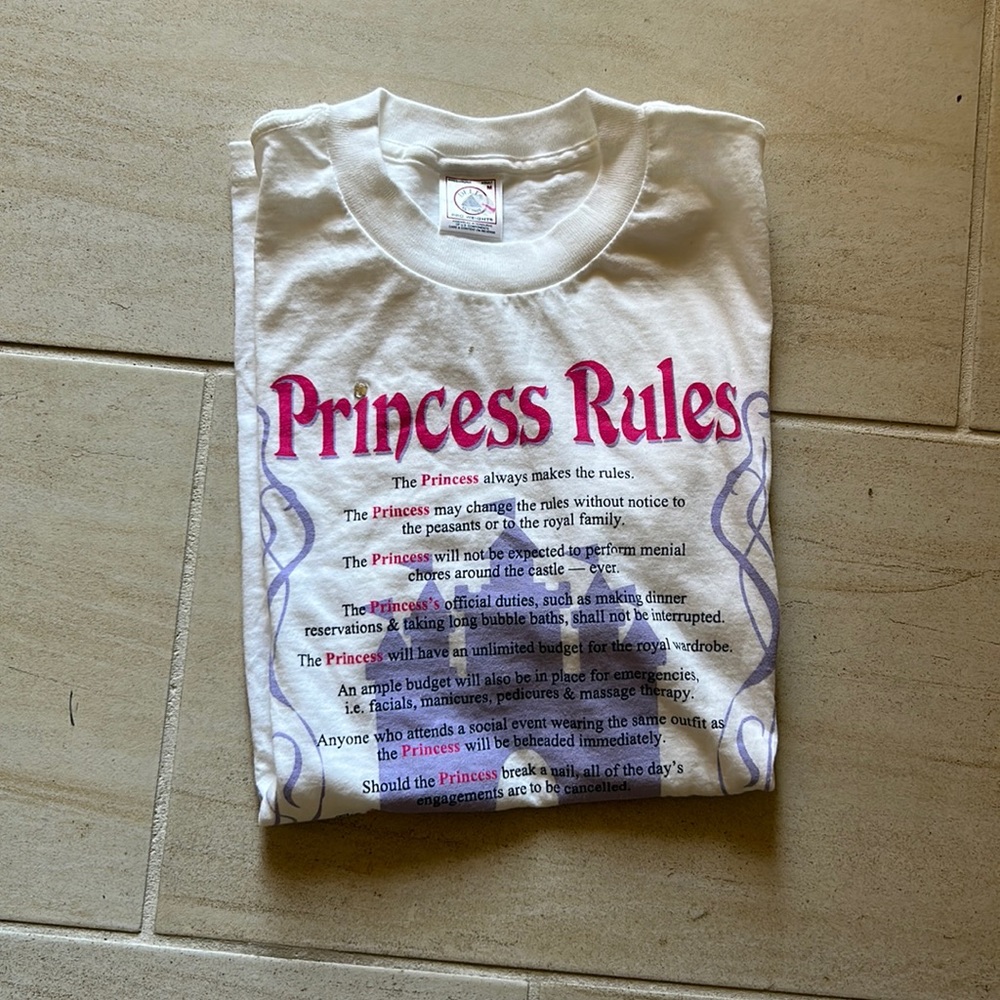 “Princess Rules” women’s size medium T-shirt
